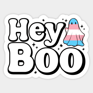 Hey Boo trans pride halloween ghost Sticker